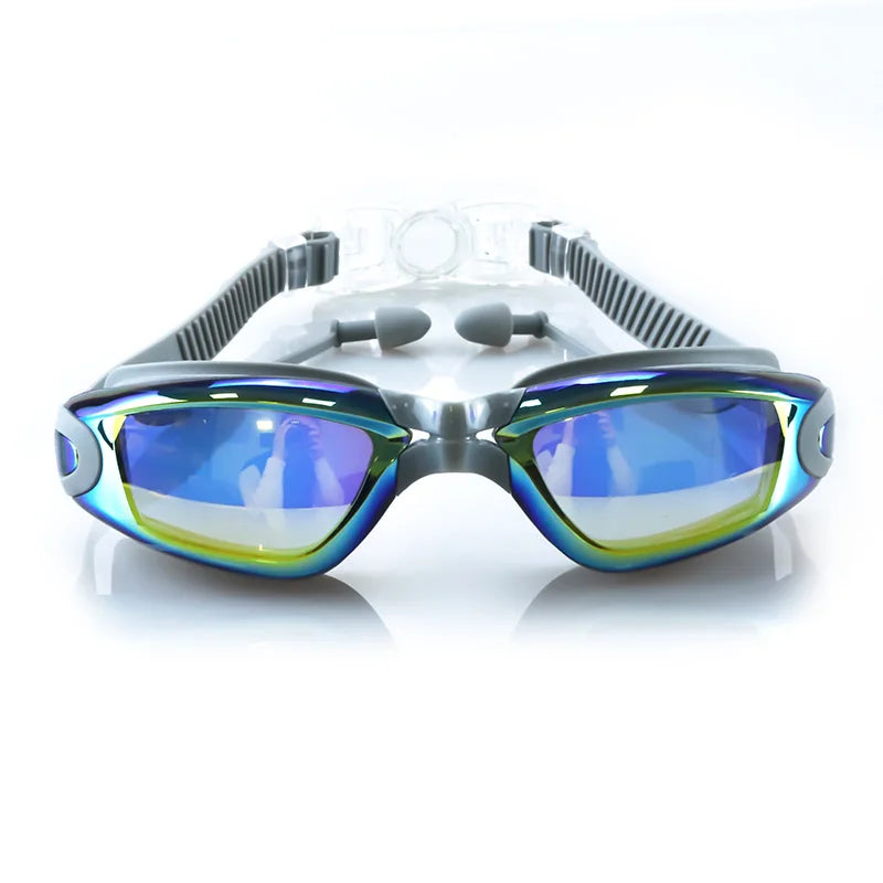 Lunettes de natation étanches pour adultes, lunettes de piscine, lunettes anti-buée, lunettes optiques avec bouchons d'oreille, protection UV, hommes et femmes