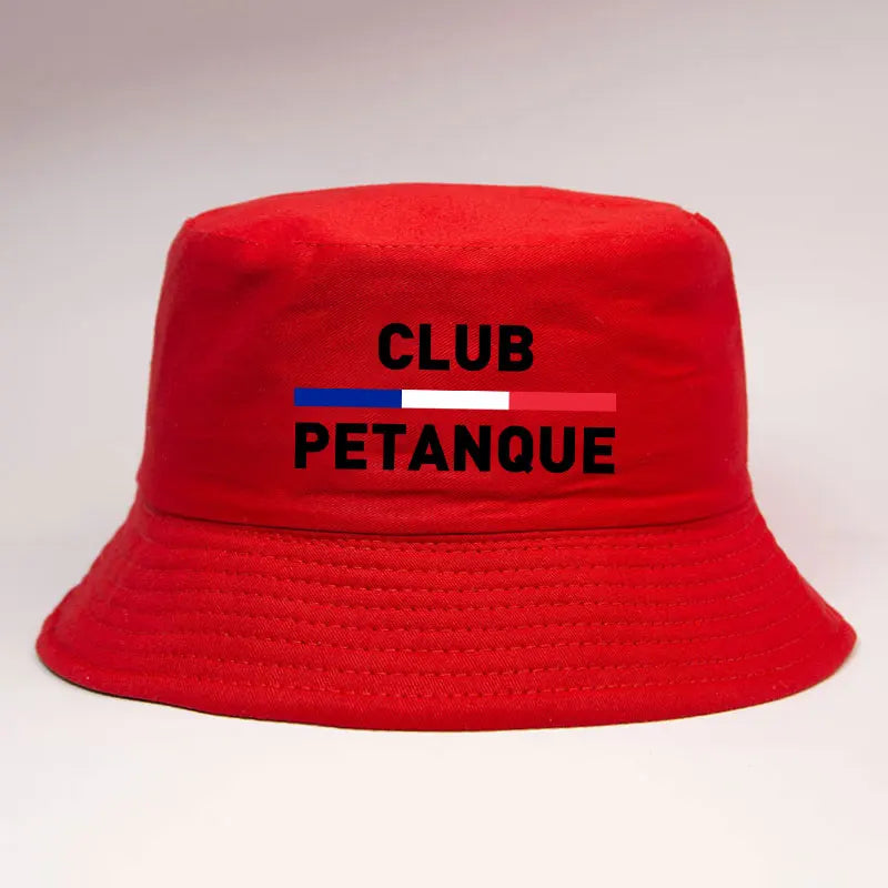 Unisexe chapeau de club de pétanque français rouge avec logo, excellente qualité et bon rapport qualité/prix.