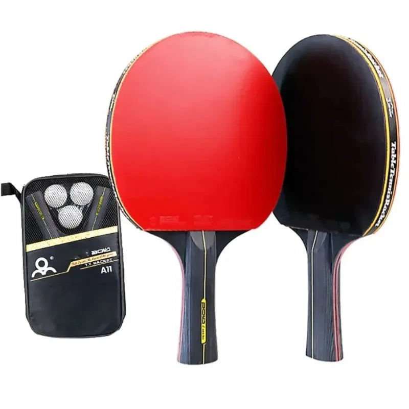 Raquette de tennis de table, de ping-pong professionnelles, 2 pièces avec sac