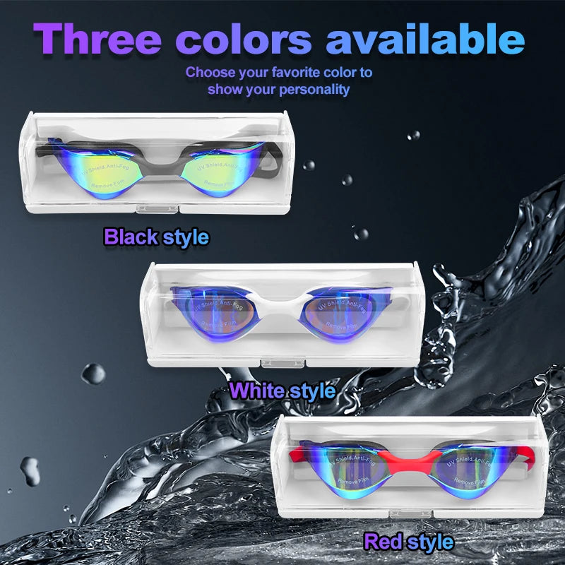 Lunettes de natation de sport, couleurs éblouissantes, Anti-buée, sans fuite, vue large, pour adultes, hommes, femmes, jeunes, PHMAX