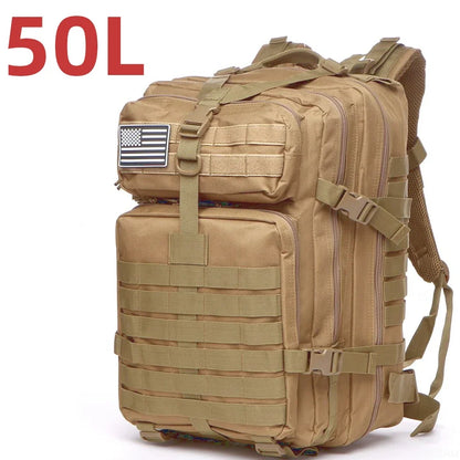 Sac à dos 25L/50L imperméable, nylon 1000D, multi-activités - randonnée, camping, chasse, pêche, trekking