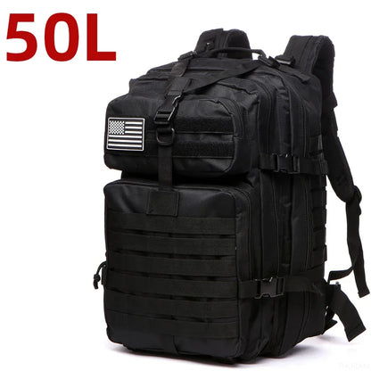 Sac à dos 25L/50L imperméable, nylon 1000D, multi-activités - randonnée, camping, chasse, pêche, trekking