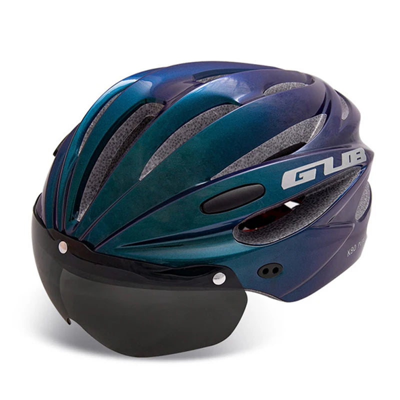 Casque de vélo avec lunettes magnétiques, coupe-vent