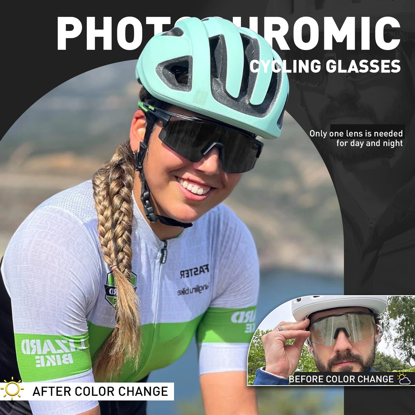 Lunettes de soleil photochromiques, sport, cyclisme