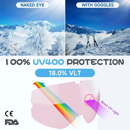 Lunettes de ski professionnelles pour enfants de 3 à 10 ans