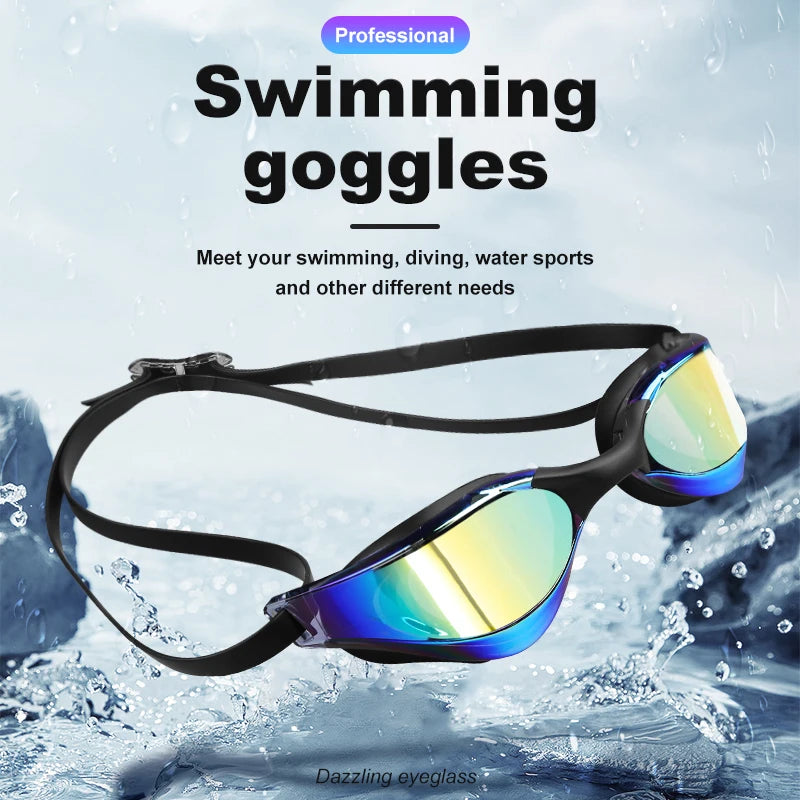 Lunettes de natation de sport, couleurs éblouissantes, Anti-buée, sans fuite, vue large, pour adultes, hommes, femmes, jeunes, PHMAX