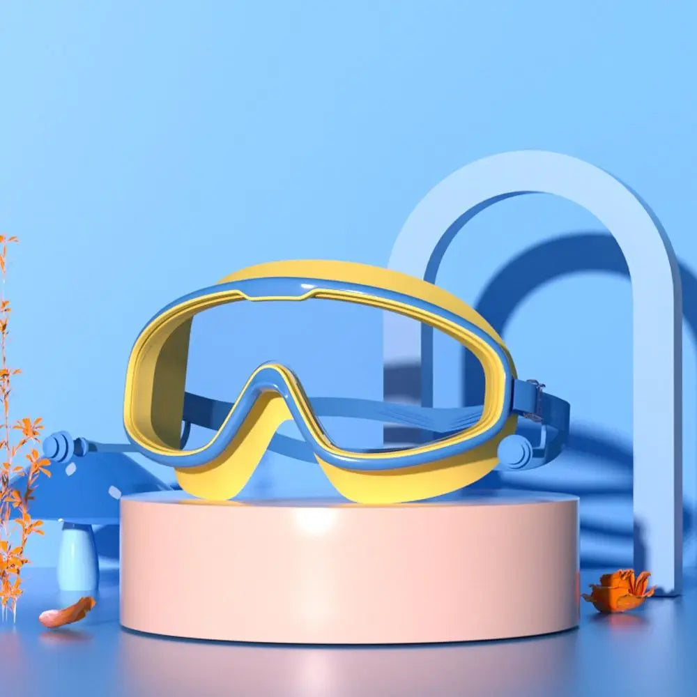 Lunettes de natation 2 en 1 pour enfants de 3 à 15 ans, protection UV anti-buée, avec bouchons d'oreille