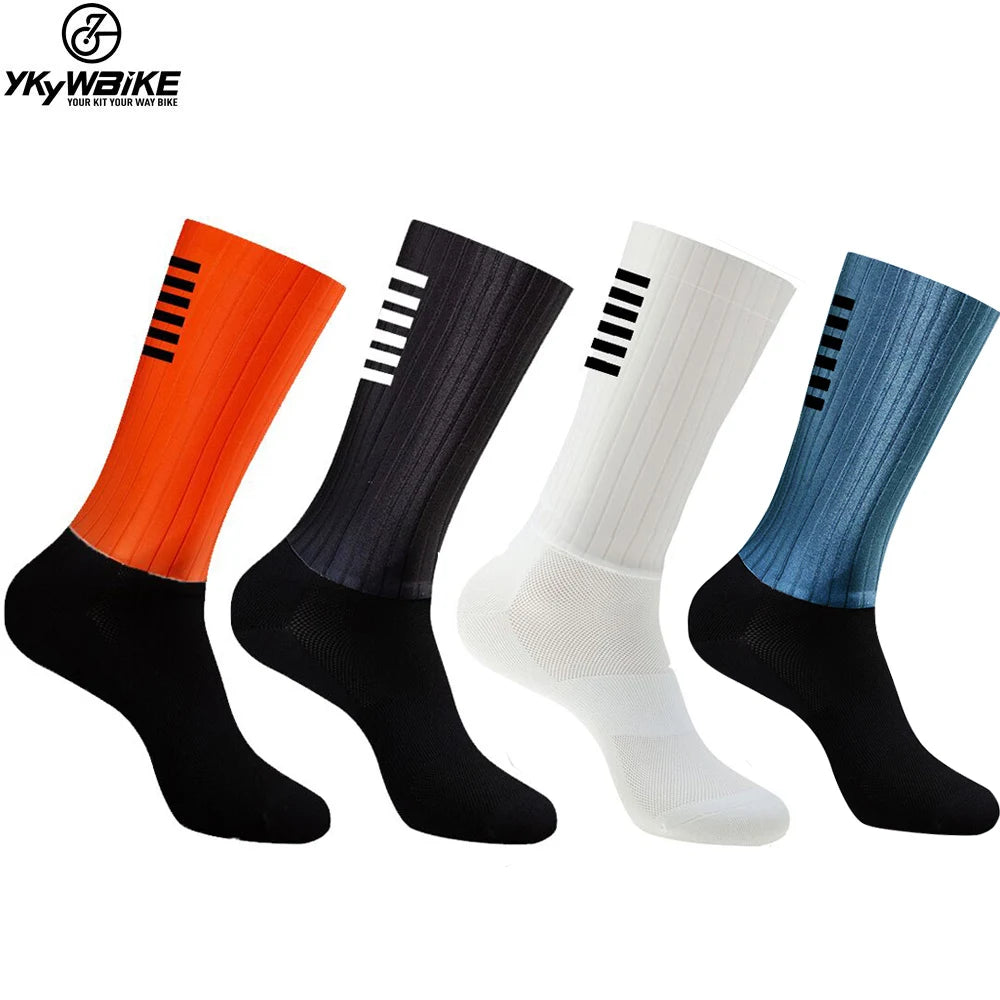 Chaussettes de cyclisme en silicone pour vélo, course à pied