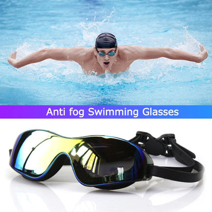 Lunettes de natation HD pour adultes, grand cadre, étanche, Anti-buée, pour la plongée