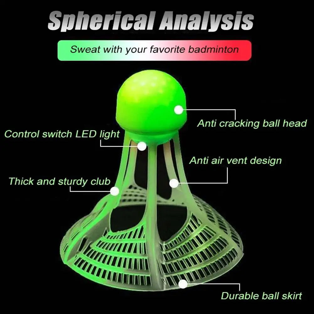 Balle de badminton durable et incassable, balle d'extérieur avec lumière
