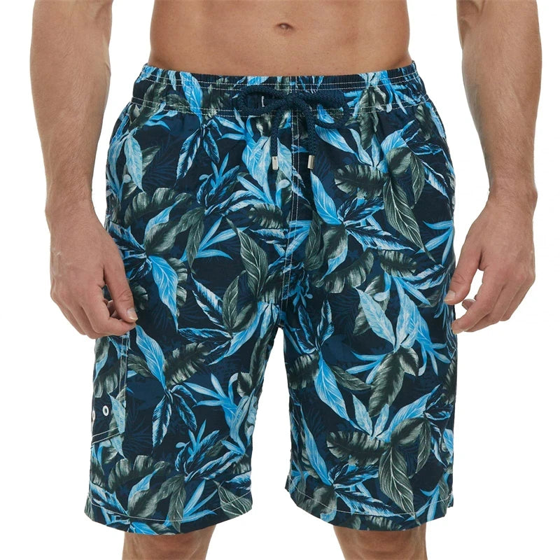 Short de plage décontracté imprimé en 3D pour hommes, maillot de bain de vacances hawaïennes, floral, stylé