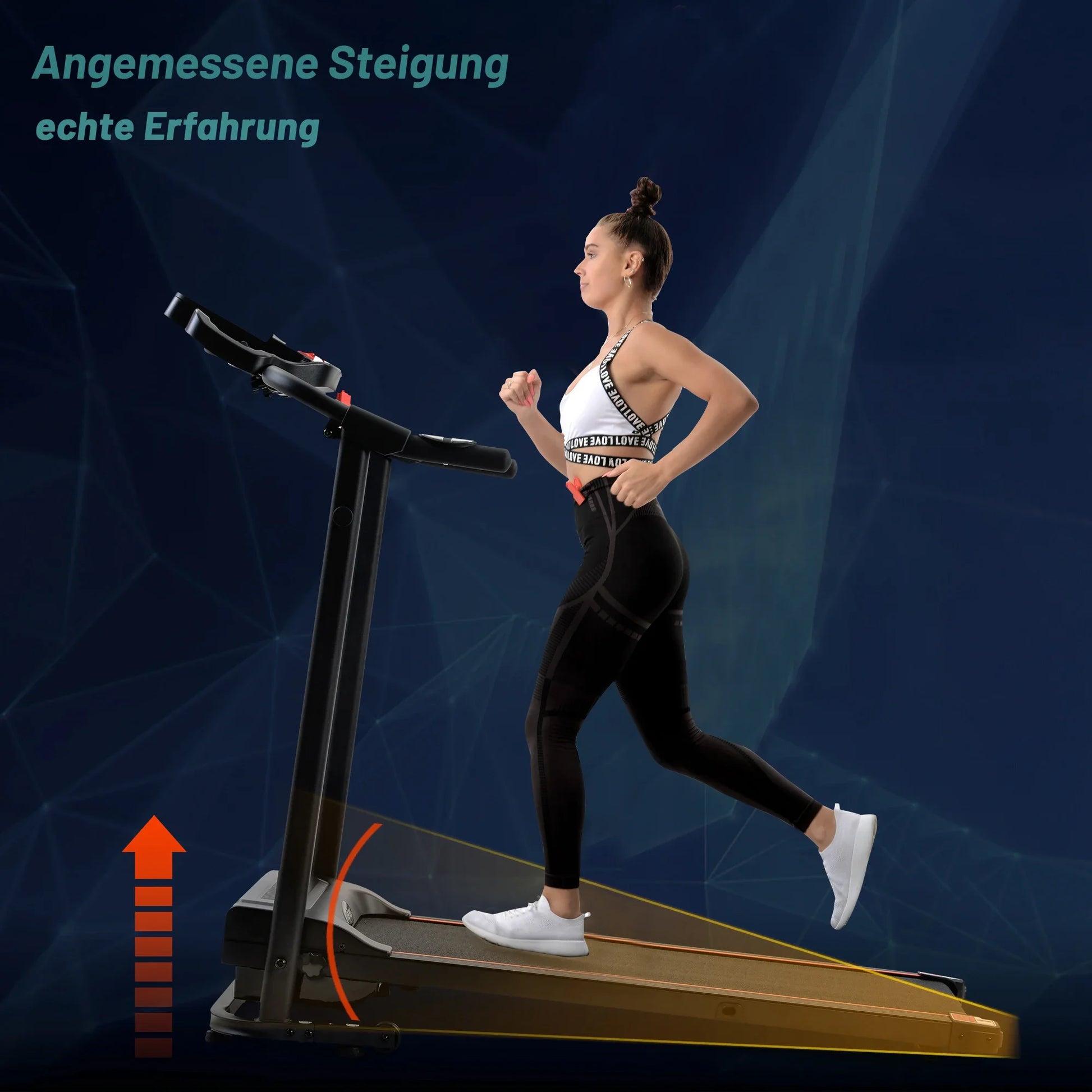 Tapis de course pliable avec haut-parleur, 1-12 km/h, noir, pour fitness à la maison, travail cardio, santé physique