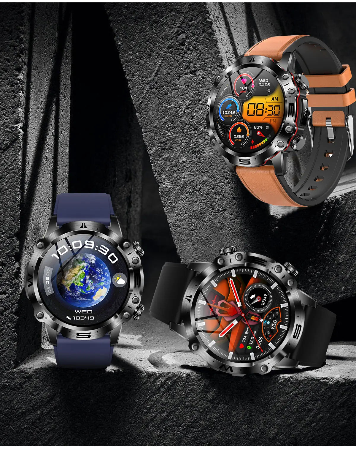 Montre intelligente de sport professionnelle, luxe, mesure sucre dans le sang, lipides, acide urique, pression artérielle, appel BT, montre intelligente, appel bluetooth, haute qualité