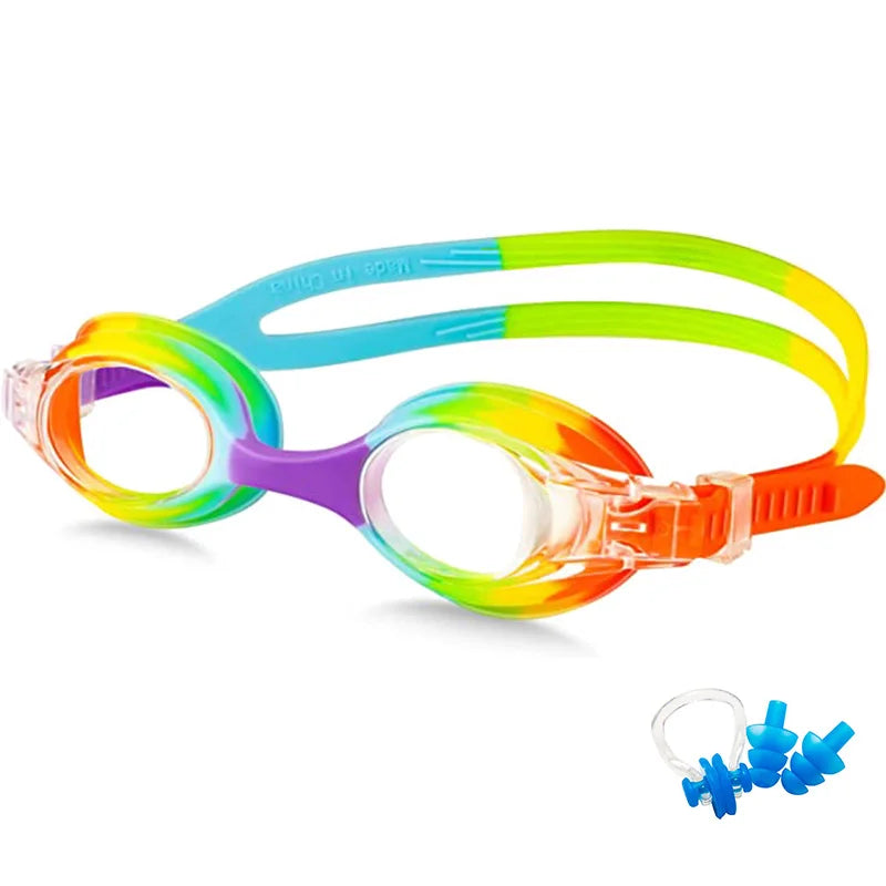 Lunettes de natation Anti-buée imperméables UV enfants lentilles colorées professionnelles, lunettes pour enfants