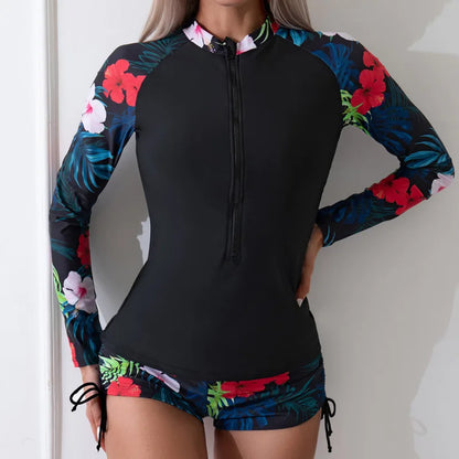 Maillot de bain deux pièces à manches longues pour femme, ensemble de sport, tankini de surf, vêtements de plage, piscine