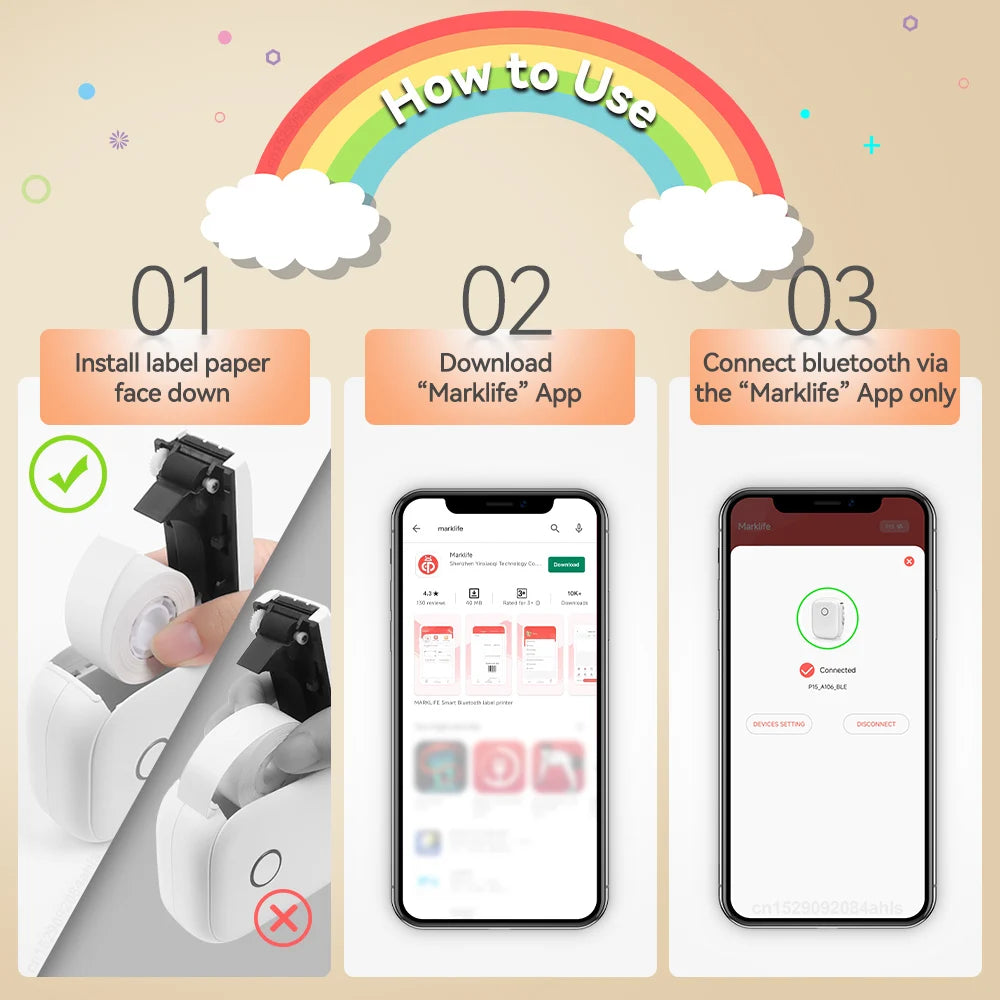 Imprimante thermique Portable P12, Mini-imprimante d'étiquettes . SportMix