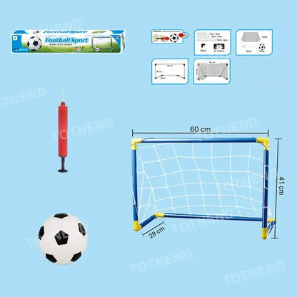 Filet de poteau pliant avec pompe pour enfants, mini ballon de football, but de football, sports d'intérieur et d'extérieur, équipement d'entraînement sportif, 2 en 1