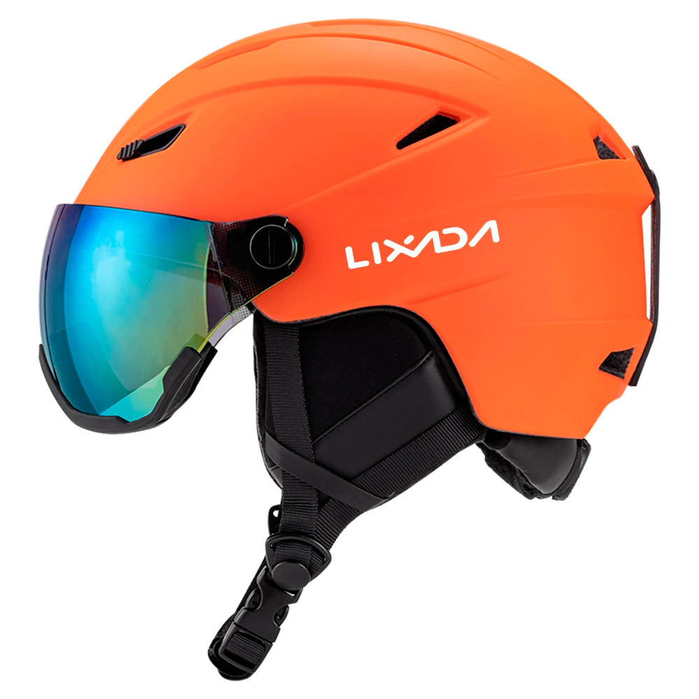 Casque de ski intégré pour homme et femme, avec lunettes à visière parfaite