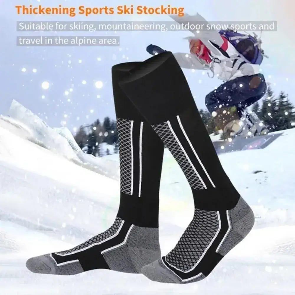 Chaussettes thermiques en coton à haute élasticité pour hommes et femmes, accessoires de ski, cyclisme, football, hiver