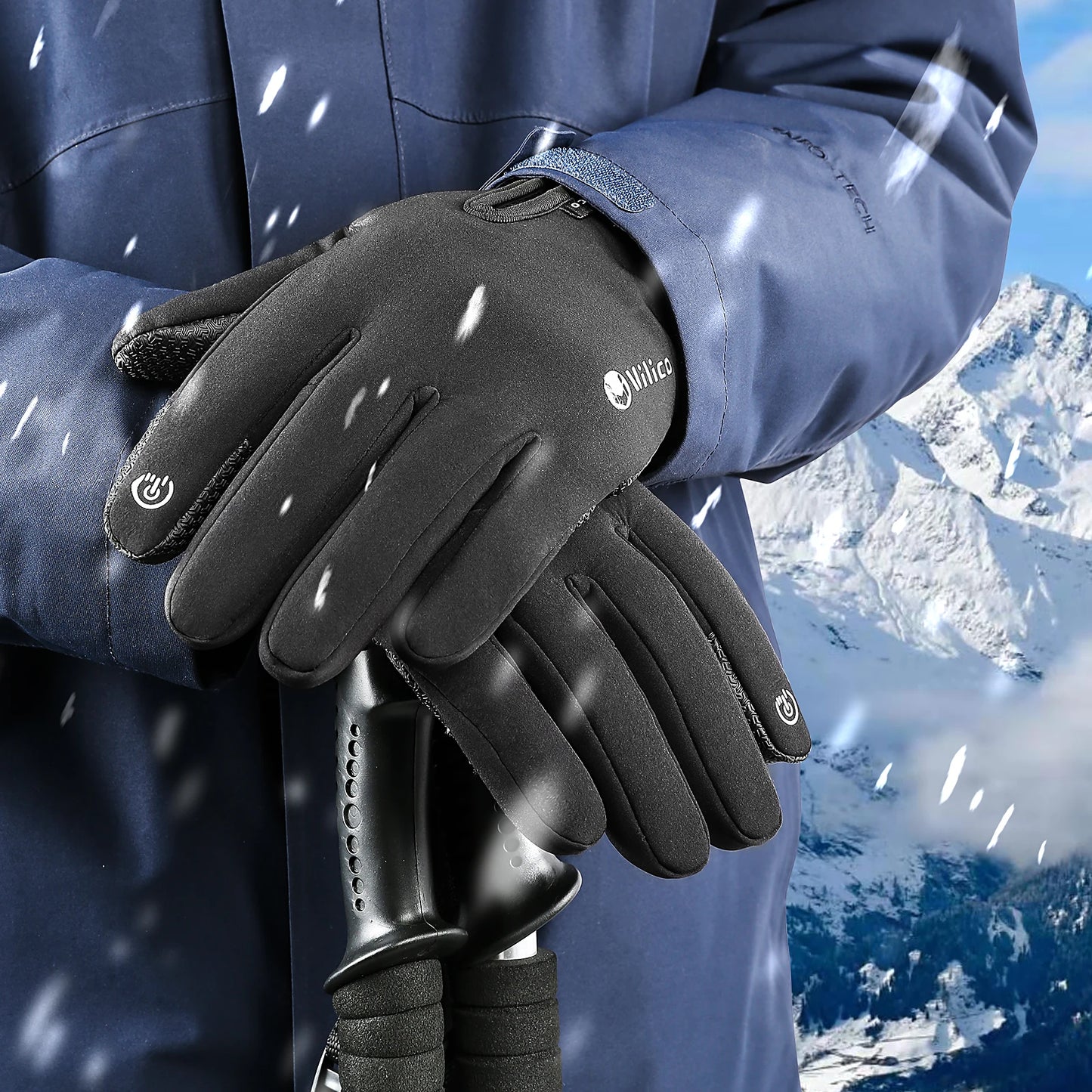 Gants d'hiver imperméables pour ski, cyclisme, course