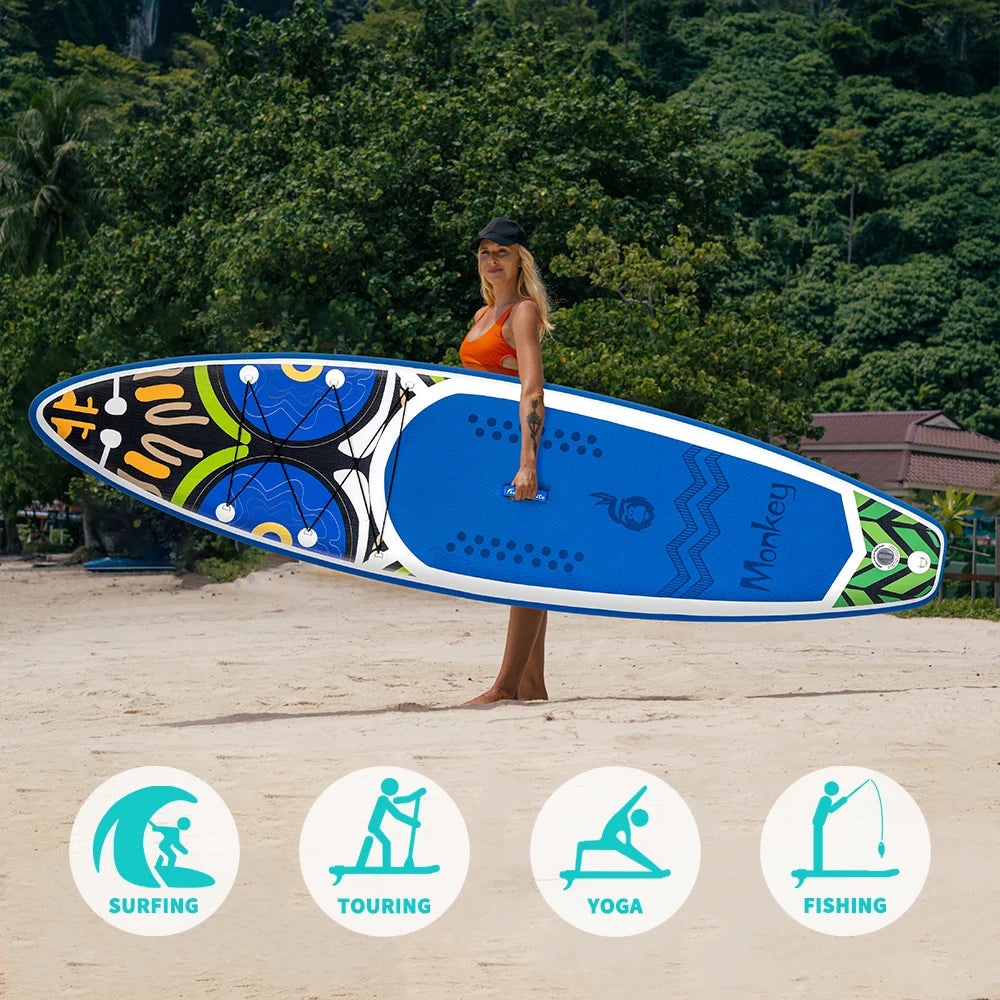 Planche de paddle gonflable FunWater 335 x 83 x 15 cm, surf antidérapante, pour sports nautiques, charge maximale de 150 kg, haute qualité