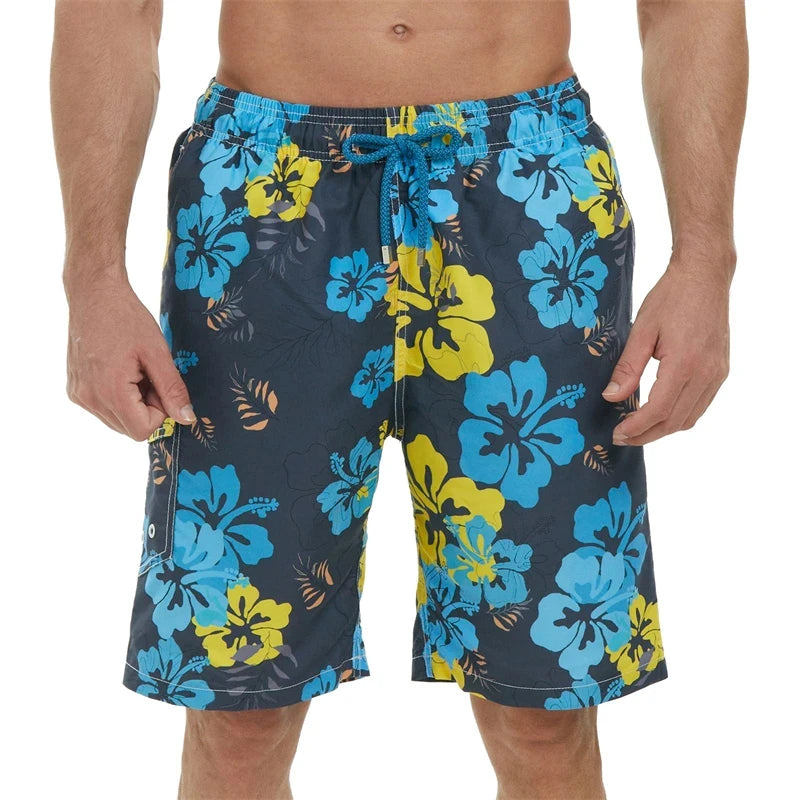 Short de plage décontracté imprimé en 3D pour hommes, maillot de bain de vacances hawaïennes, floral, stylé