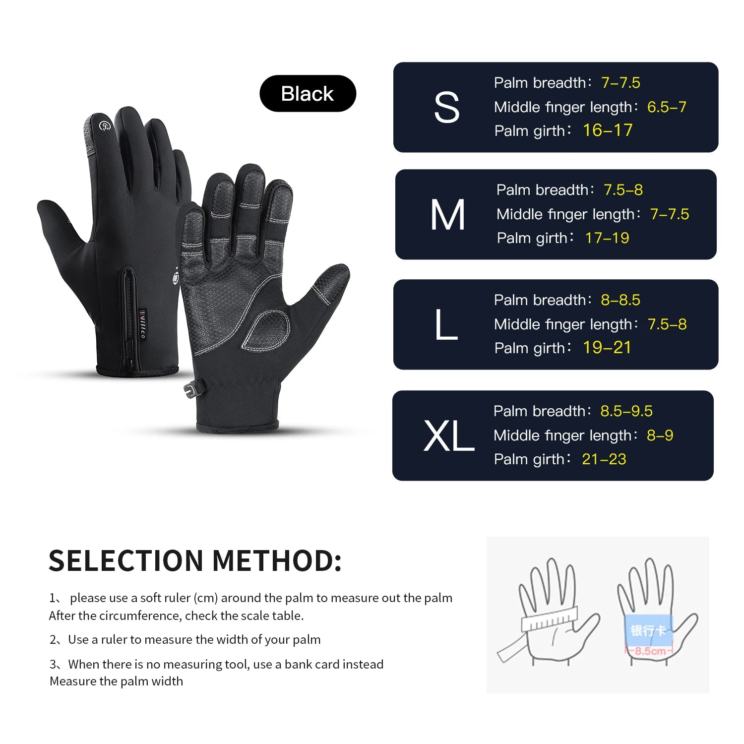 Gants d'hiver imperméables pour ski, cyclisme, course