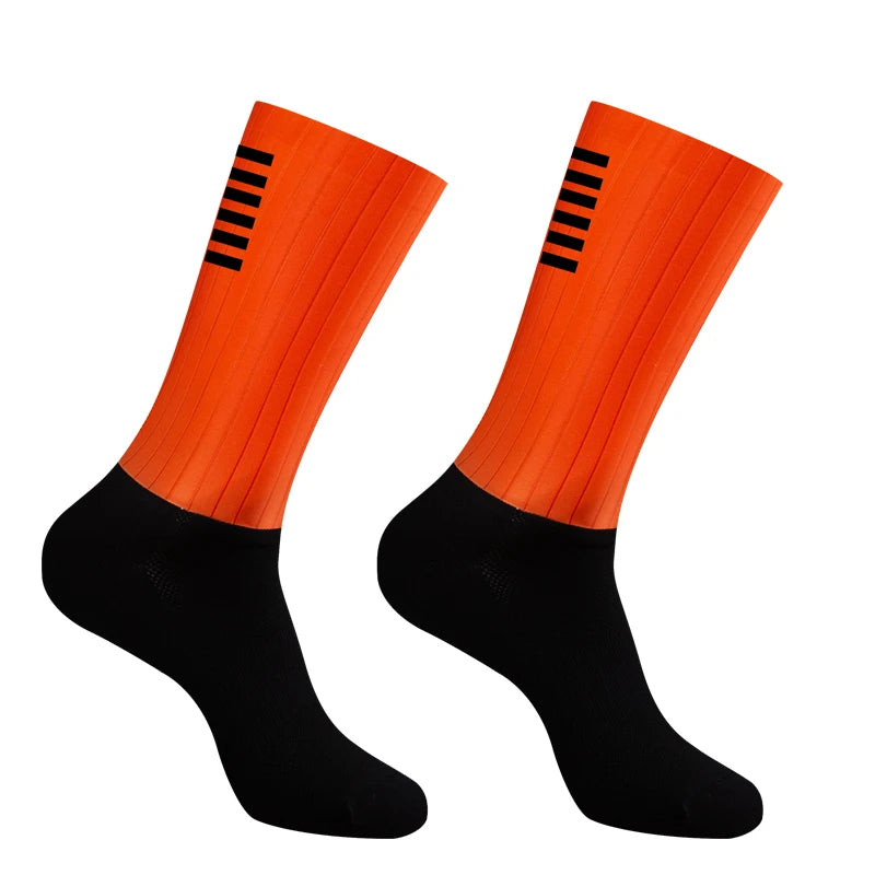 Chaussettes de cyclisme en silicone pour vélo, course à pied