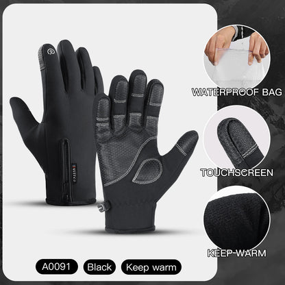 Gants d'hiver imperméables pour ski, cyclisme, course