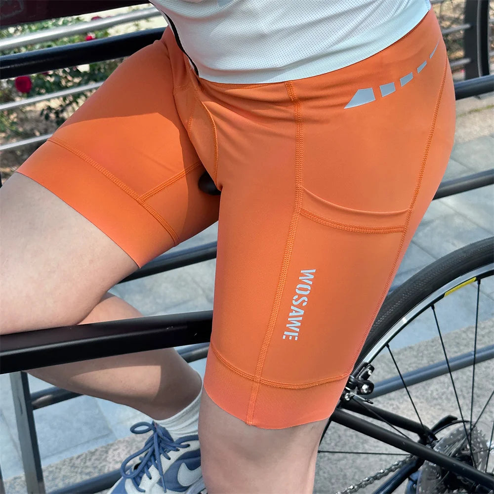 Shorts de cyclisme rembourrés en gel 3D pour femmes, collants de fitness de montagne, antichoc, 2 poches