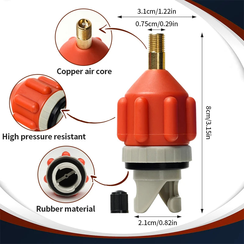 Adaptateur de valve d'air durable pour surf, kayak, pompe gonflable, bateau