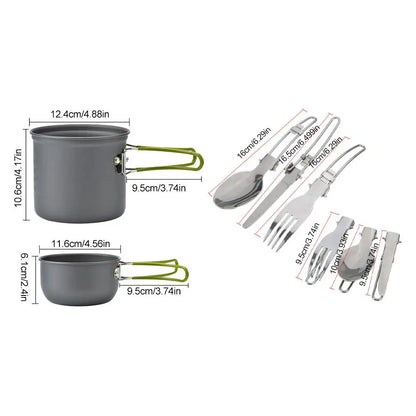 Ensemble de cuisine portable – idéal pour camping, rando, pique-nique et aventure