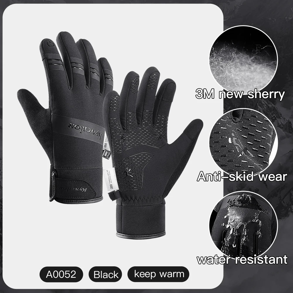 Gants d'hiver imperméables pour ski, cyclisme, course