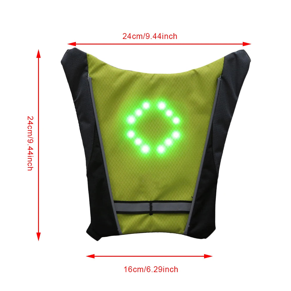 Sac à dos de cyclisme de nuit à LED avec télécommande