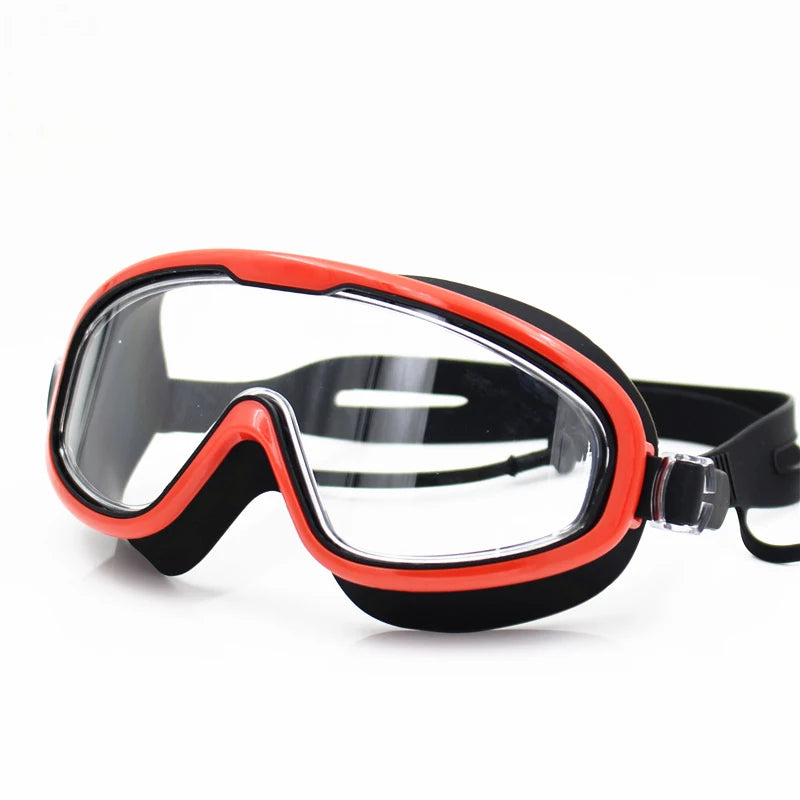 Lunettes de natation professionnelles à grande monture, étanches, en silicone souple, anti-buée, UV, pour hommes et femmes