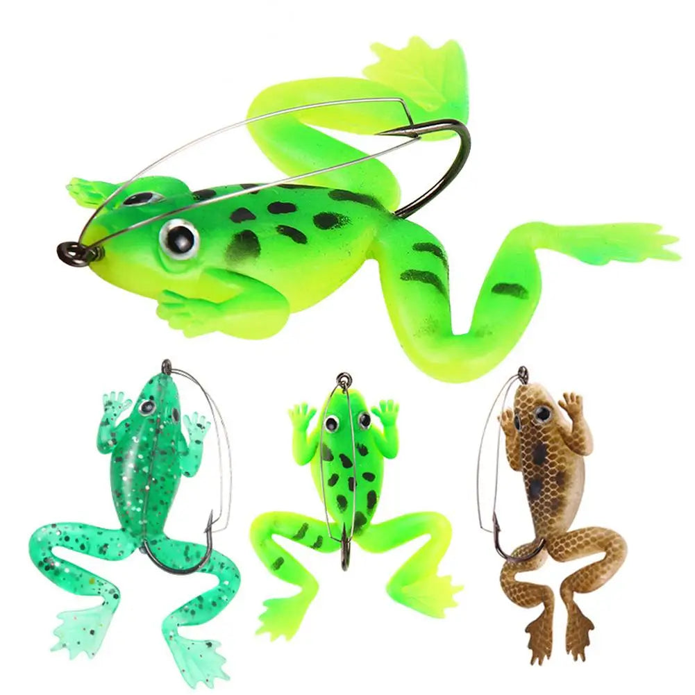 Leurre souple en forme de grenouille, appât en silicone pour poisson