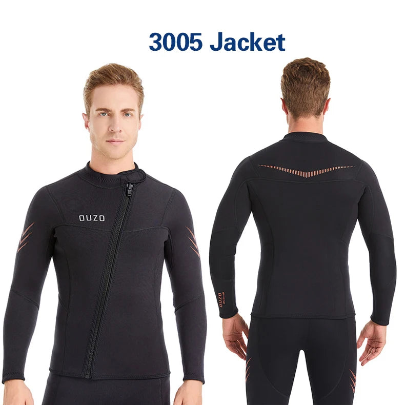 Combinaison 3mm en néoprène de haute qualité pour hommes et femmes, maillot de bain pour plongée en apnée et plongée sous-marine, veste et pantalon fendus