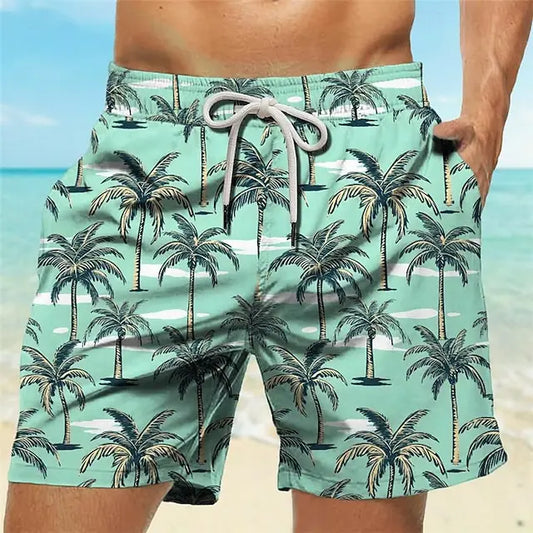 Short de plage vacances, imprimé 3D tropical, décontracté et stylé, confortable et respirant