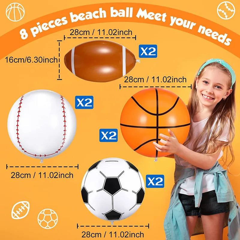 Ballon de football, de baseball, de rugby, de basket-ball, à la plage, pour piscine