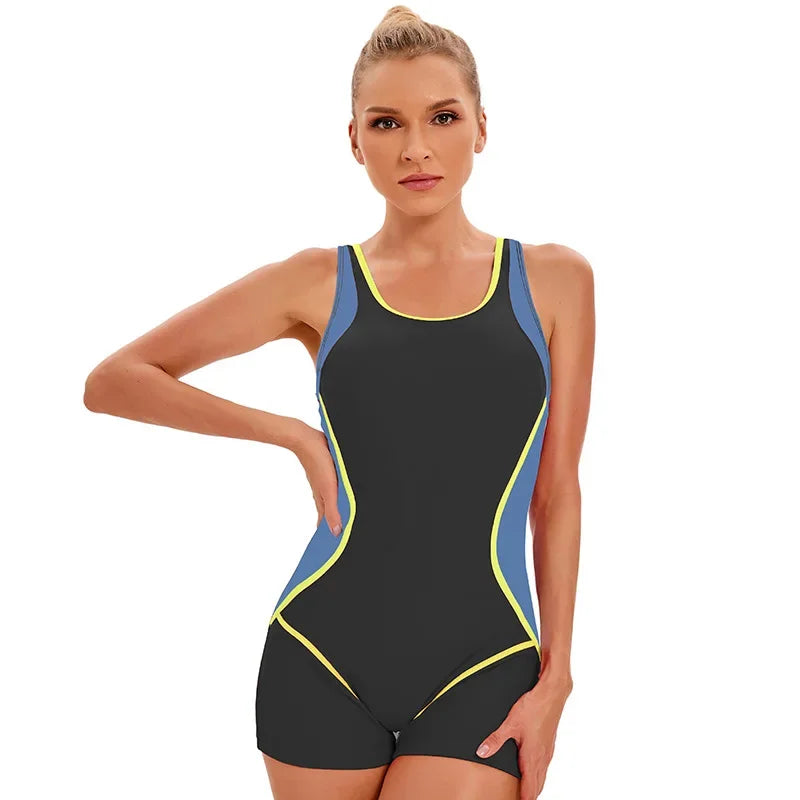 Maillot de bain, monokini de sport, athlétique, dos ouvert, fitness, été, plage