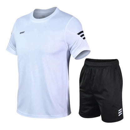 Ensemble de sport de compression pour homme, 2 pièces, tenue de course, de gym, de fitness, d'entraînement, survêtement pour l'été