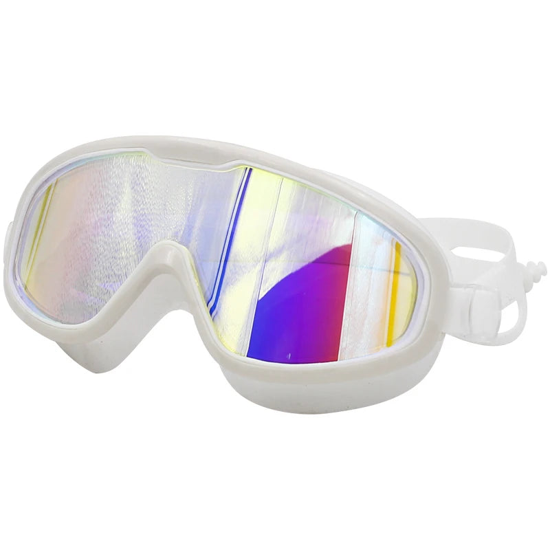 Lunettes de natation professionnelles à grande monture, étanches, en silicone souple, anti-buée, UV, pour hommes et femmes