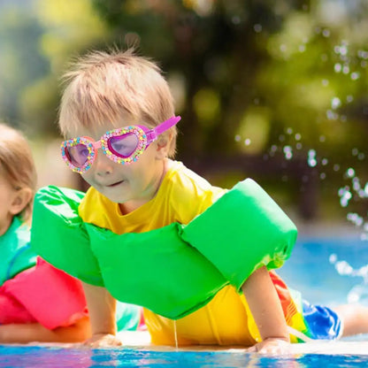 Lunettes de natation d'été étanches en forme de cœur, en silicone UV, anti-buée, lunettes de piscine pour les tout-petits et les enfants