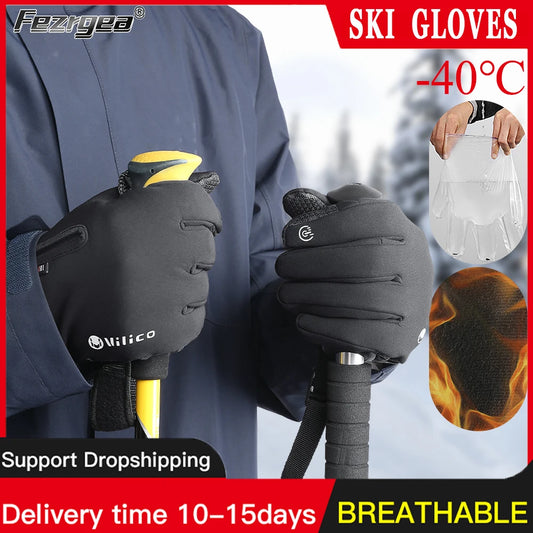 Gants d'hiver imperméables pour ski, cyclisme, course