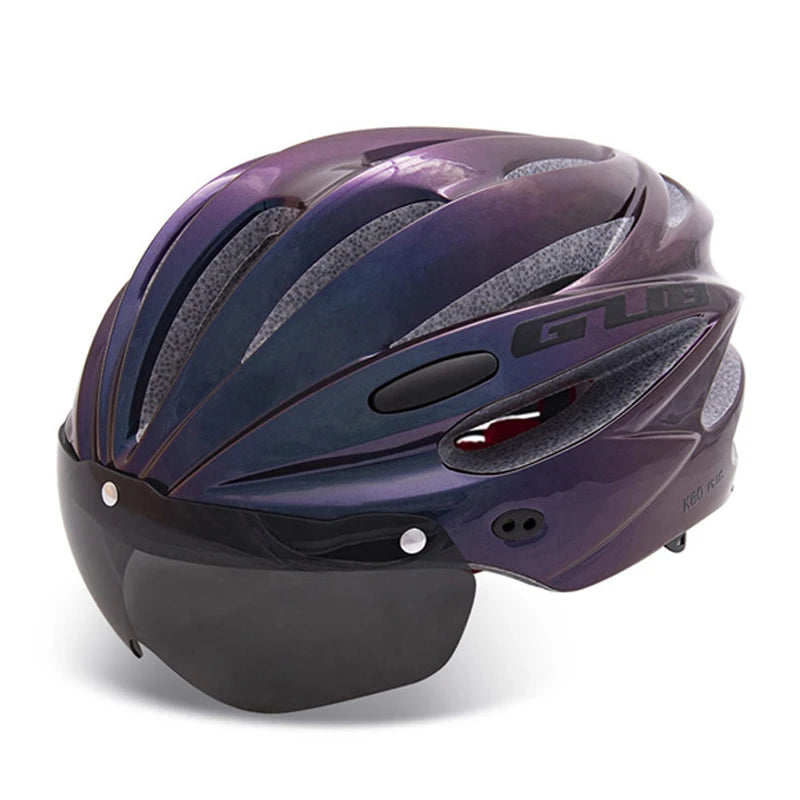 Casque de vélo avec lunettes magnétiques, coupe-vent