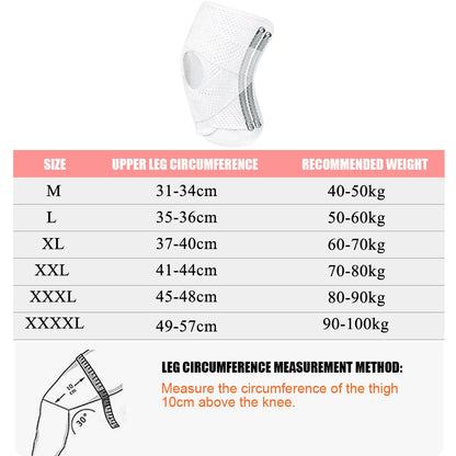 Genouillères de sport élastiques pressurisées pour hommes et femmes