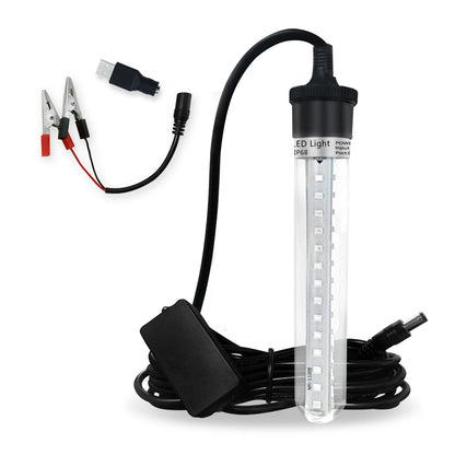 Lampe de pêche LED sous-marine, leurres de pêche, lampe de recherche de poisson, 5-12V