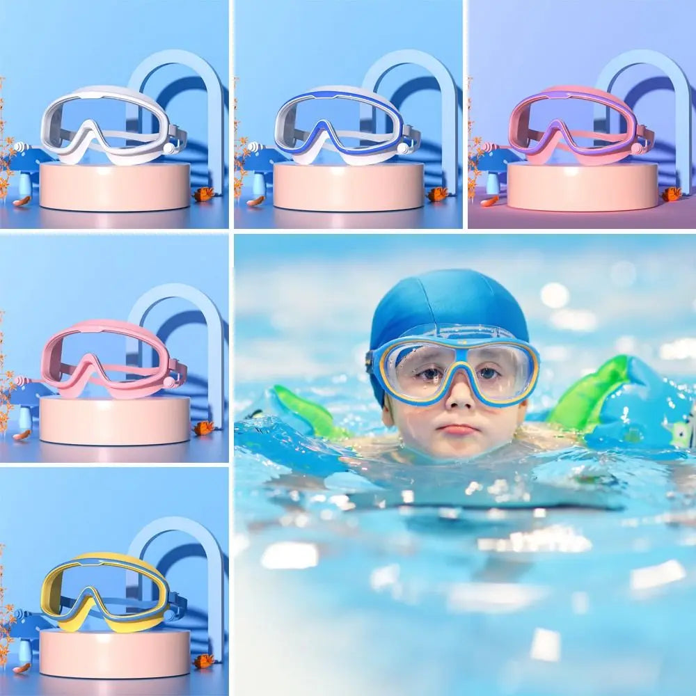 Lunettes de natation 2 en 1 pour enfants de 3 à 15 ans, protection UV anti-buée, avec bouchons d'oreille