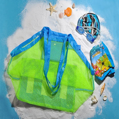 Sac de plage en filet portable pour enfants, rangement de jouets, serviettes, trousse de maquillage, autres