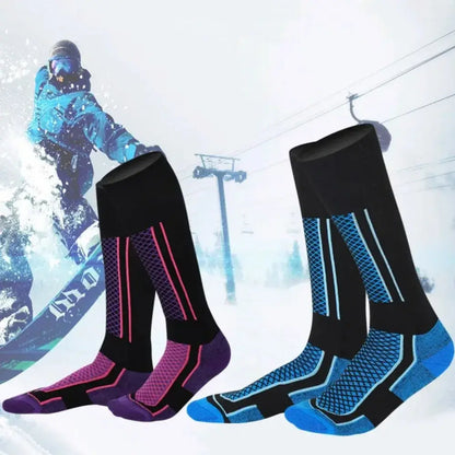 Chaussettes thermiques en coton à haute élasticité pour hommes et femmes, accessoires de ski, cyclisme, football, hiver